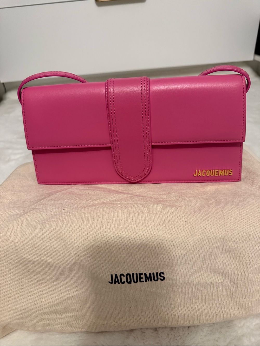 Jacquemus Hot Pink Le bambino long  shoulder bag - Picture 4 of 15